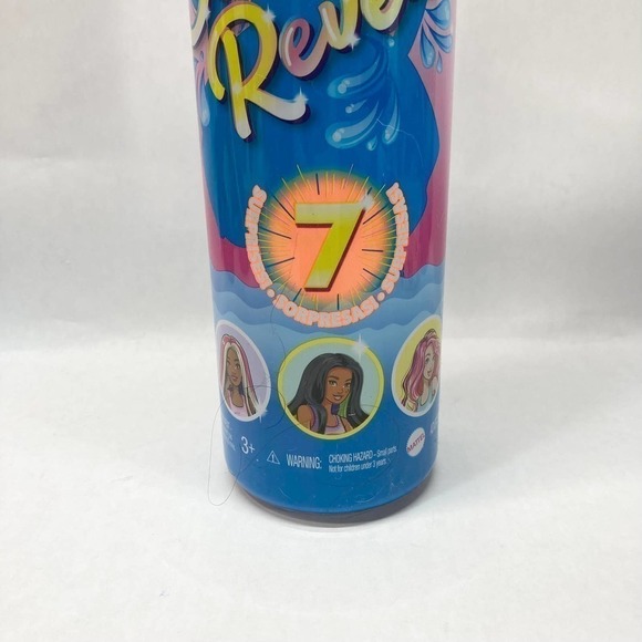 BARBIE Color Reveal Metallic Sunny N' Cool Series Doll 7 Surprises Orange Tube - Picture 3 of 15